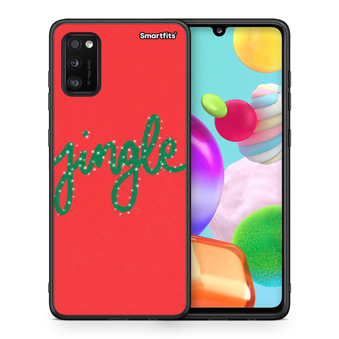 Θήκη Samsung A41 Jingle Xmas από τη Smartfits με σχέδιο στο πίσω μέρος και μαύρο περίβλημα | Samsung A41 Jingle Xmas case with colorful back and black bezels