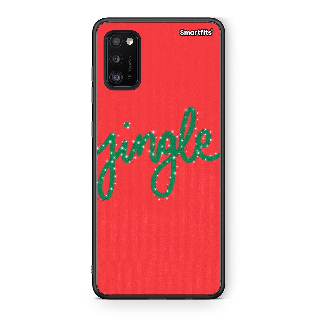Samsung A41 Jingle Xmas θήκη από τη Smartfits με σχέδιο στο πίσω μέρος και μαύρο περίβλημα | Smartphone case with colorful back and black bezels by Smartfits