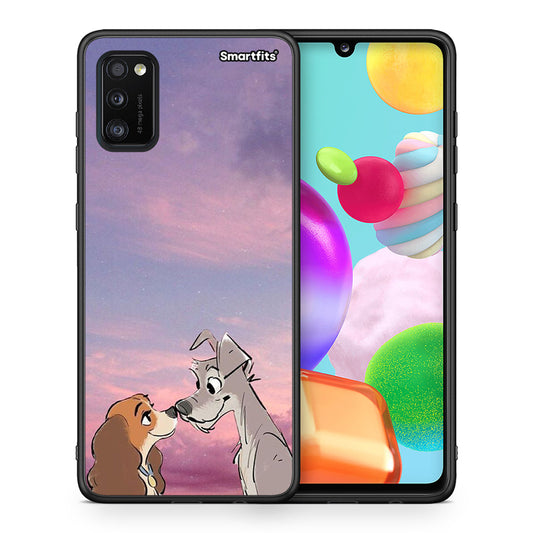 Θήκη Samsung A41 Lady And Tramp από τη Smartfits με σχέδιο στο πίσω μέρος και μαύρο περίβλημα | Samsung A41 Lady And Tramp case with colorful back and black bezels