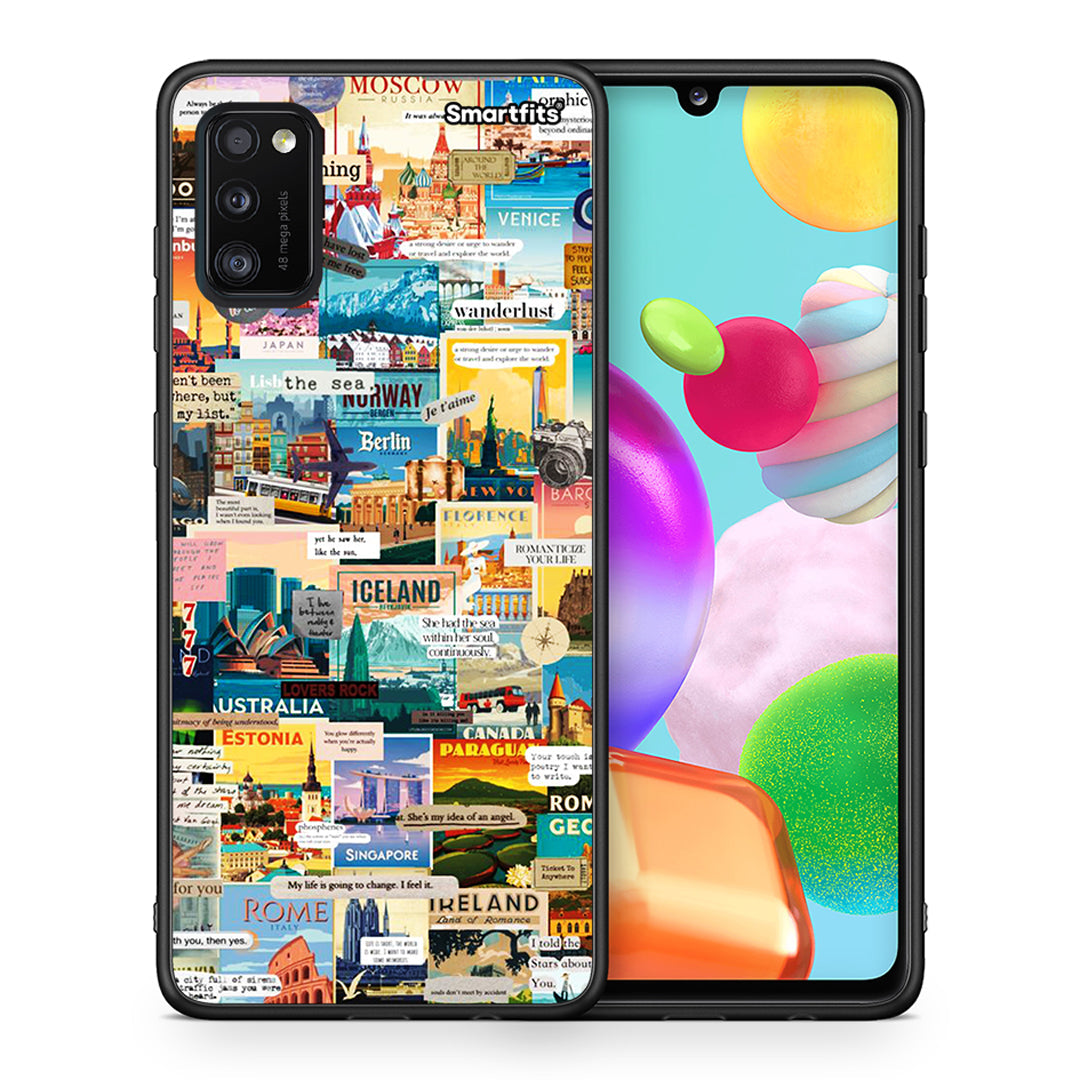 Θήκη Samsung A41 Live To Travel από τη Smartfits με σχέδιο στο πίσω μέρος και μαύρο περίβλημα | Samsung A41 Live To Travel case with colorful back and black bezels