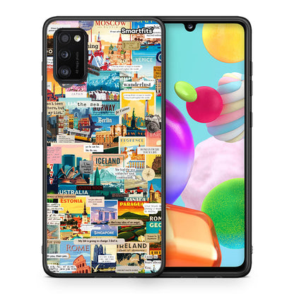 Θήκη Samsung A41 Live To Travel από τη Smartfits με σχέδιο στο πίσω μέρος και μαύρο περίβλημα | Samsung A41 Live To Travel case with colorful back and black bezels