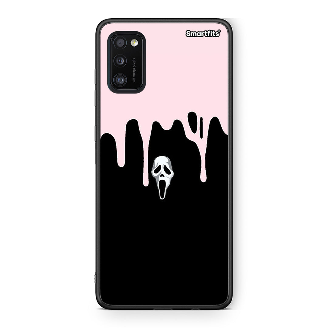 Samsung A41 Melting Halloween Mask Θήκη από τη Smartfits με σχέδιο στο πίσω μέρος και μαύρο περίβλημα | Smartphone case with colorful back and black bezels by Smartfits