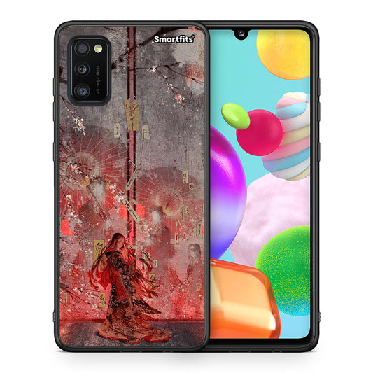 Θήκη Samsung A41 Nezuko Kamado από τη Smartfits με σχέδιο στο πίσω μέρος και μαύρο περίβλημα | Samsung A41 Nezuko Kamado case with colorful back and black bezels