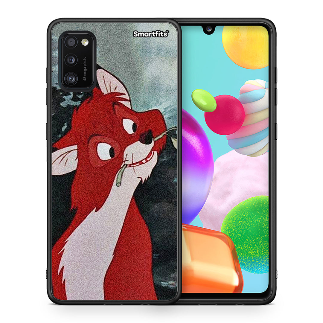 Θήκη Samsung A41 Tod And Vixey Love 1 από τη Smartfits με σχέδιο στο πίσω μέρος και μαύρο περίβλημα | Samsung A41 Tod And Vixey Love 1 case with colorful back and black bezels