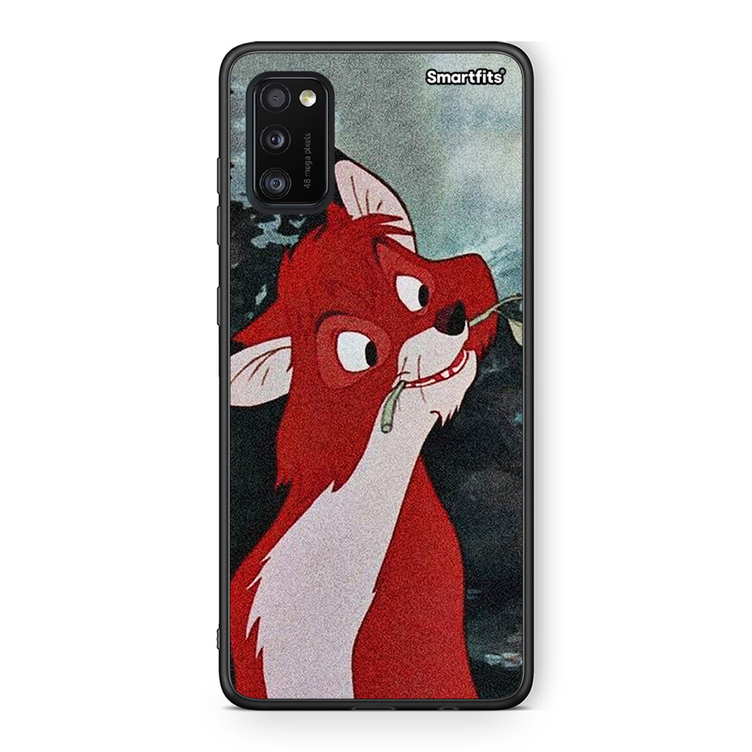 Samsung A41 Tod And Vixey Love 1 θήκη από τη Smartfits με σχέδιο στο πίσω μέρος και μαύρο περίβλημα | Smartphone case with colorful back and black bezels by Smartfits