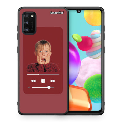 Θήκη Samsung A41 Xmas Alone Music από τη Smartfits με σχέδιο στο πίσω μέρος και μαύρο περίβλημα | Samsung A41 Xmas Alone Music case with colorful back and black bezels