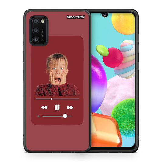 Θήκη Samsung A41 Xmas Alone Music από τη Smartfits με σχέδιο στο πίσω μέρος και μαύρο περίβλημα | Samsung A41 Xmas Alone Music case with colorful back and black bezels
