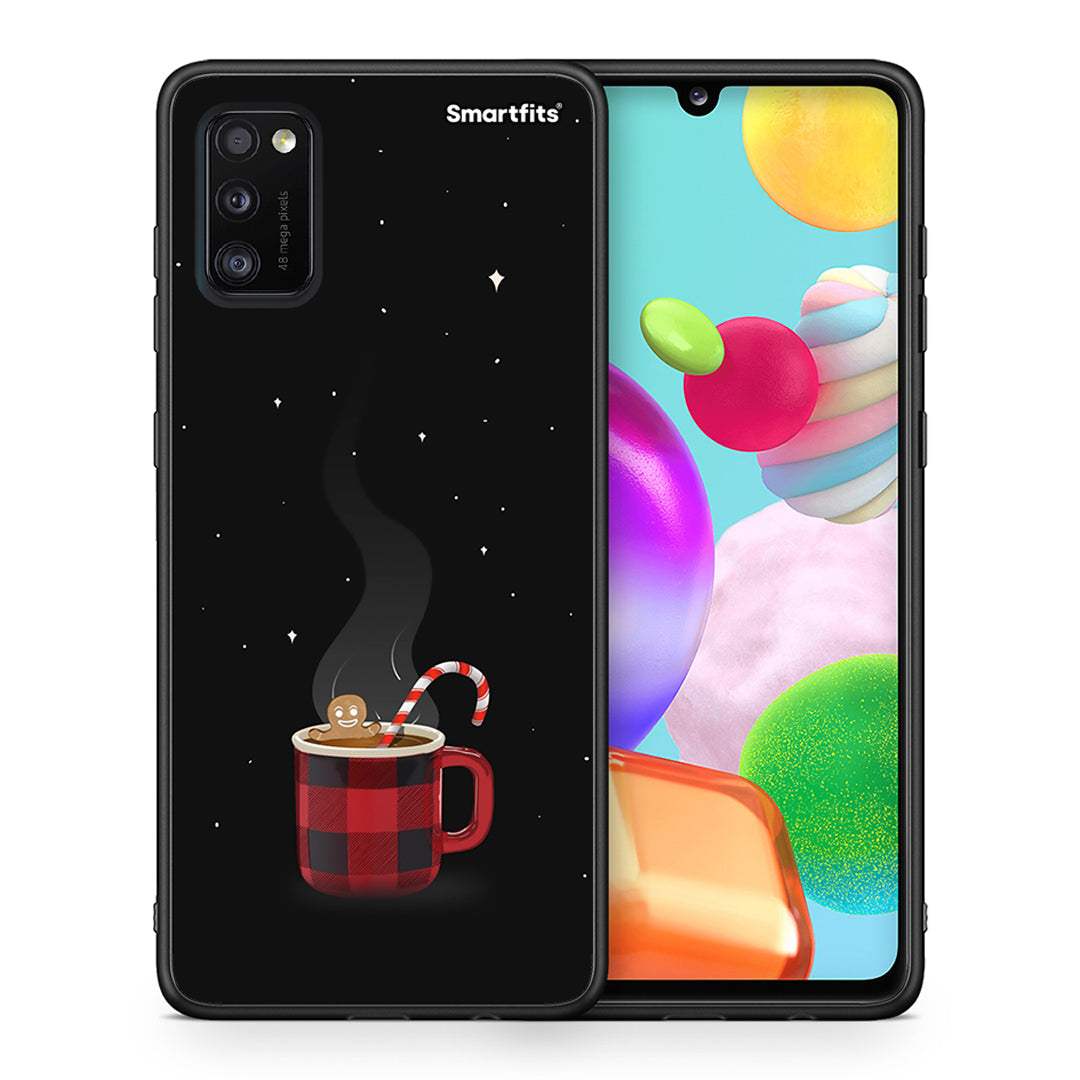 Θήκη Samsung A41 Xmas Bathing από τη Smartfits με σχέδιο στο πίσω μέρος και μαύρο περίβλημα | Samsung A41 Xmas Bathing case with colorful back and black bezels