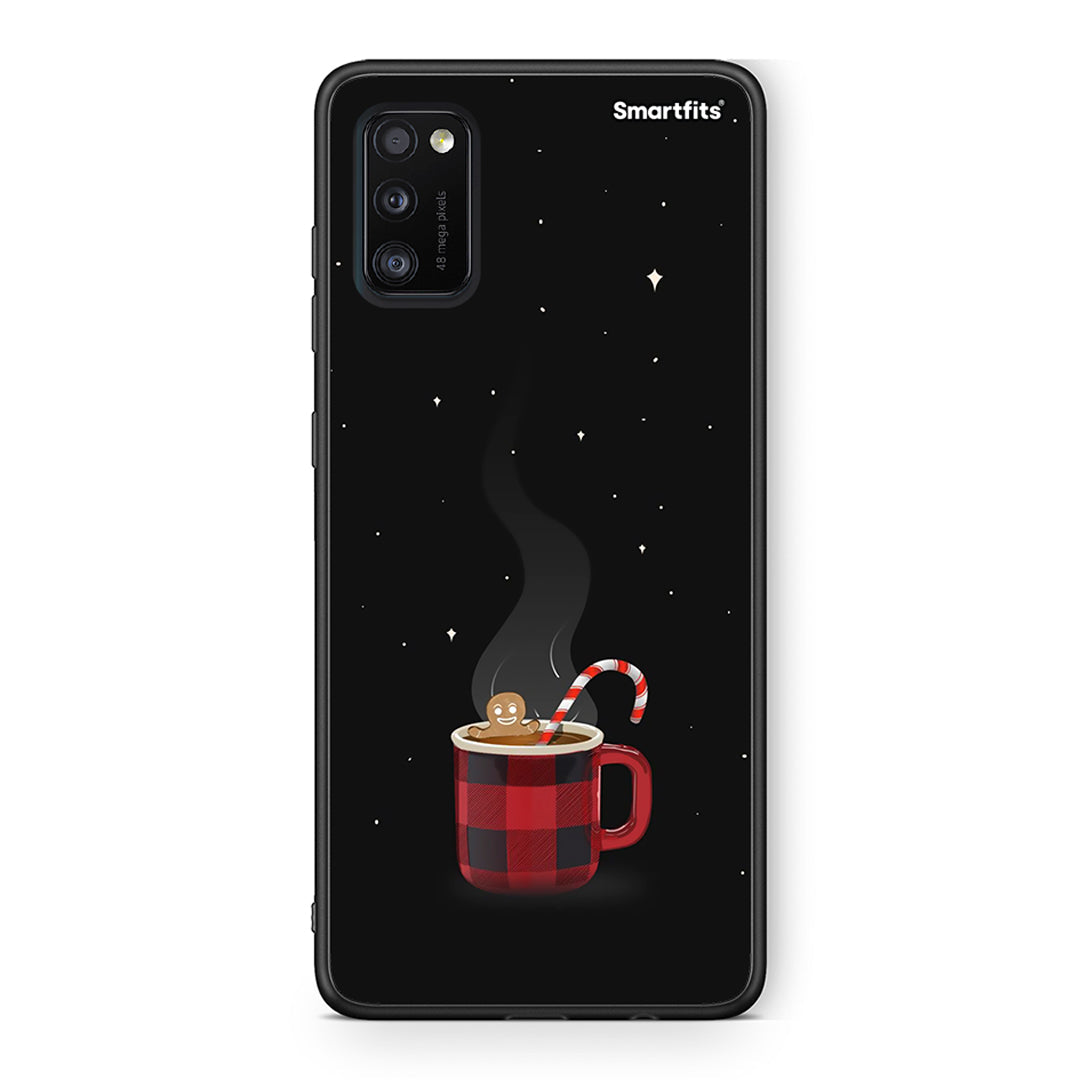 Samsung A41 Xmas Bathing θήκη από τη Smartfits με σχέδιο στο πίσω μέρος και μαύρο περίβλημα | Smartphone case with colorful back and black bezels by Smartfits