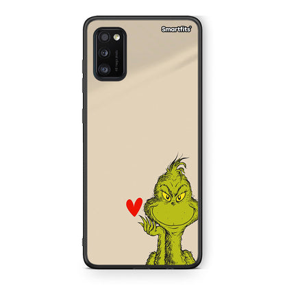 Samsung A41 Xmas Grinch θήκη από τη Smartfits με σχέδιο στο πίσω μέρος και μαύρο περίβλημα | Smartphone case with colorful back and black bezels by Smartfits