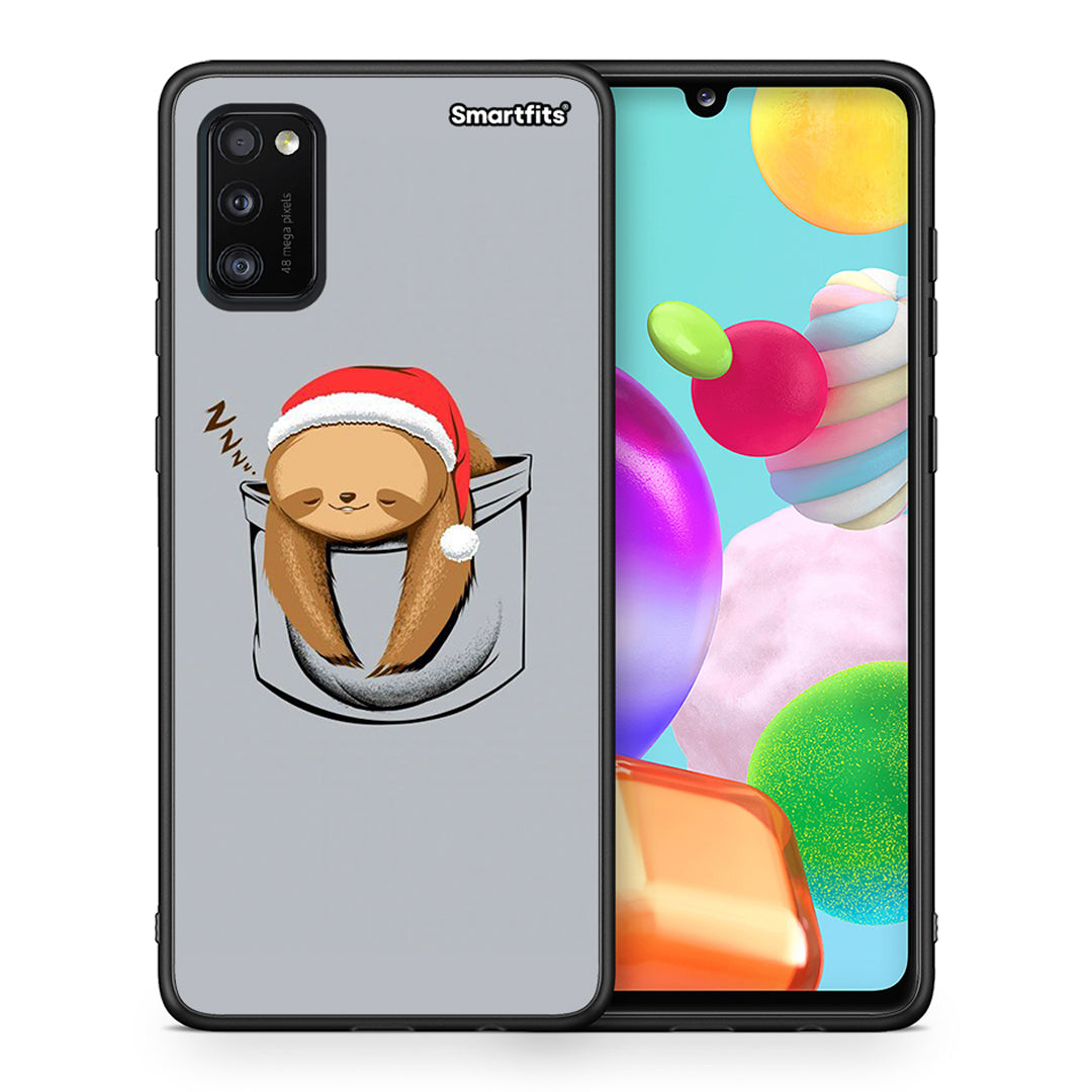 Θήκη Samsung A41 Xmas Zzzz από τη Smartfits με σχέδιο στο πίσω μέρος και μαύρο περίβλημα | Samsung A41 Xmas Zzzz case with colorful back and black bezels