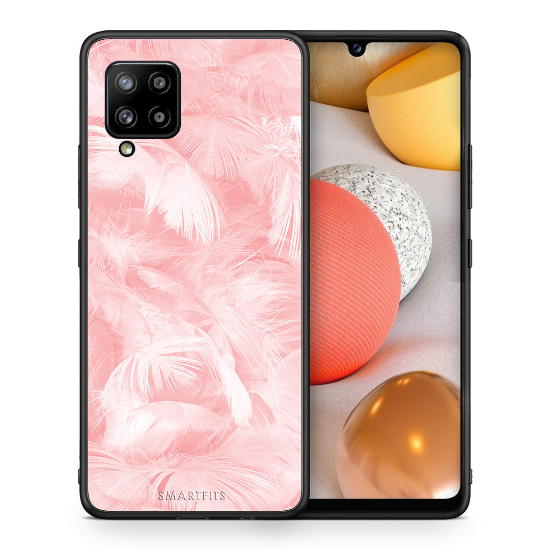 Boho Pink Feather - Samsung Galaxy A42 θήκη