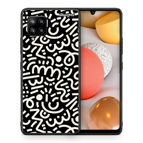 Θήκη Samsung Galaxy A42 Doodle Art από τη Smartfits με σχέδιο στο πίσω μέρος και μαύρο περίβλημα | Samsung Galaxy A42 Doodle Art case with colorful back and black bezels