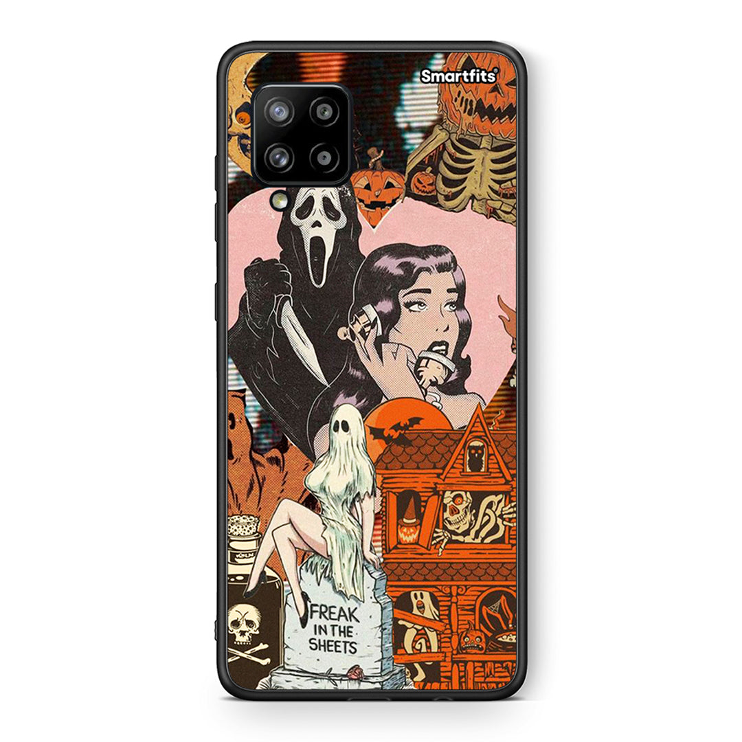 Θήκη Samsung Galaxy A42 Halloween Collage από τη Smartfits με σχέδιο στο πίσω μέρος και μαύρο περίβλημα | Samsung Galaxy A42 Halloween Collage case with colorful back and black bezels