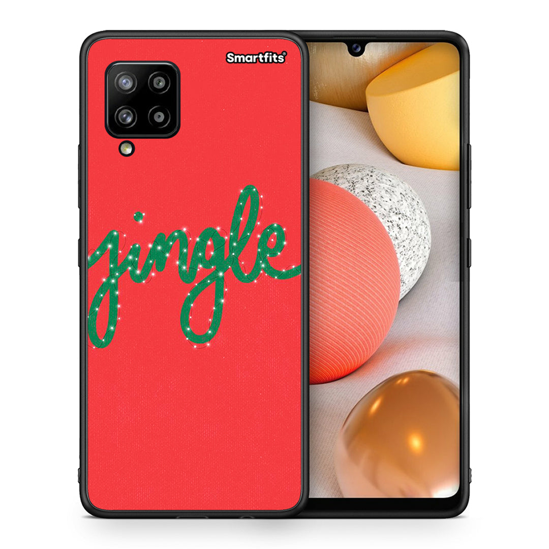 Θήκη Samsung Galaxy A42 Jingle Xmas από τη Smartfits με σχέδιο στο πίσω μέρος και μαύρο περίβλημα | Samsung Galaxy A42 Jingle Xmas case with colorful back and black bezels