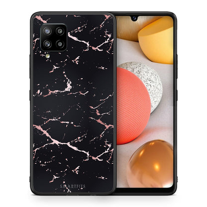 Marble Black Rosegold - Samsung Galaxy A42 θήκη
