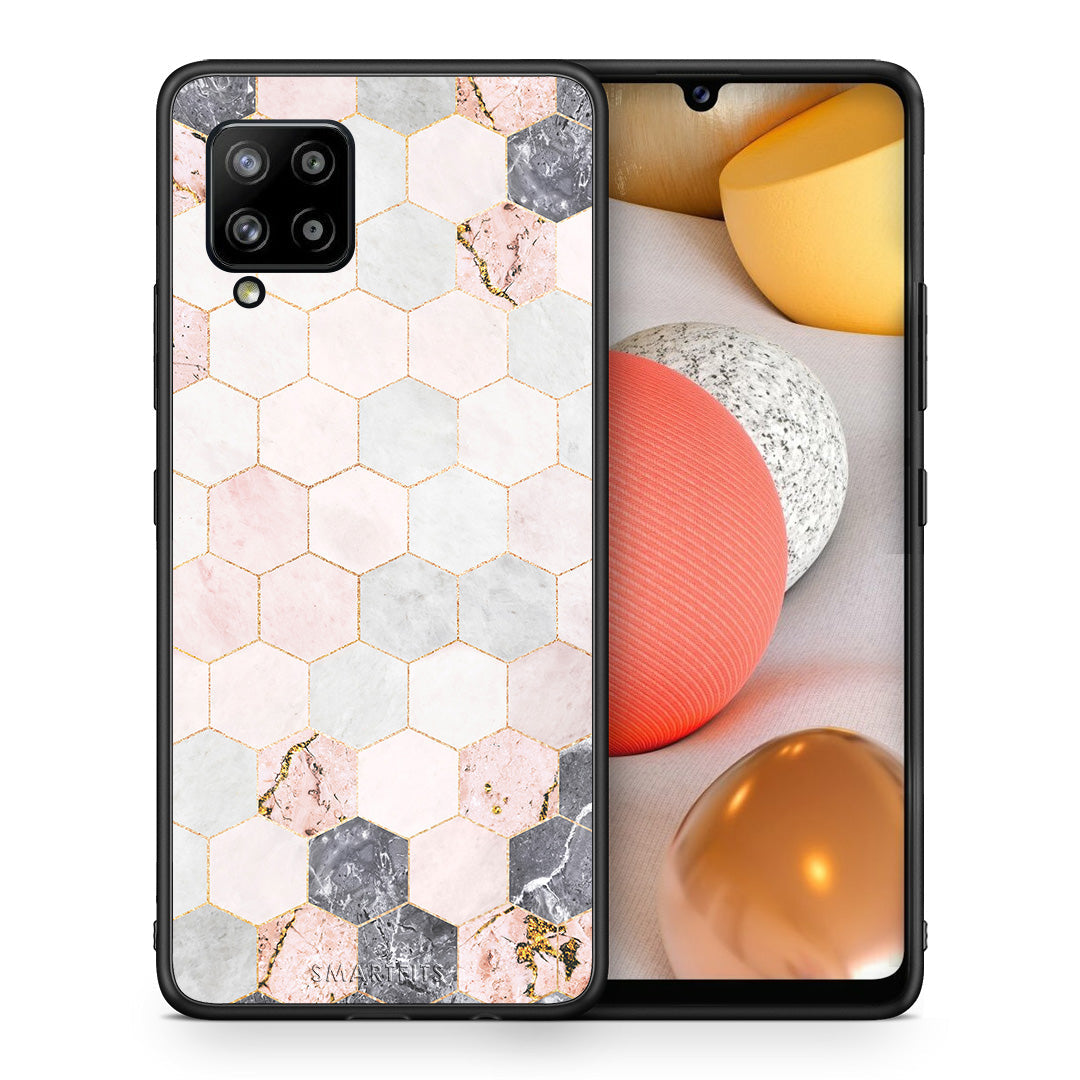 Marble Hexagon Pink - Samsung Galaxy A42 θήκη