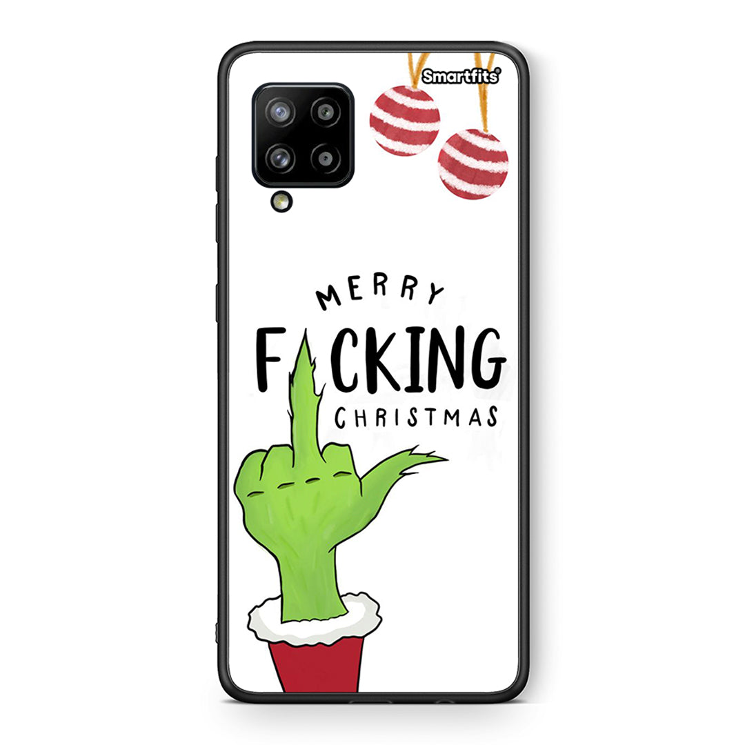 Θήκη Samsung Galaxy A42 Merry F Xmas από τη Smartfits με σχέδιο στο πίσω μέρος και μαύρο περίβλημα | Samsung Galaxy A42 Merry F Xmas case with colorful back and black bezels