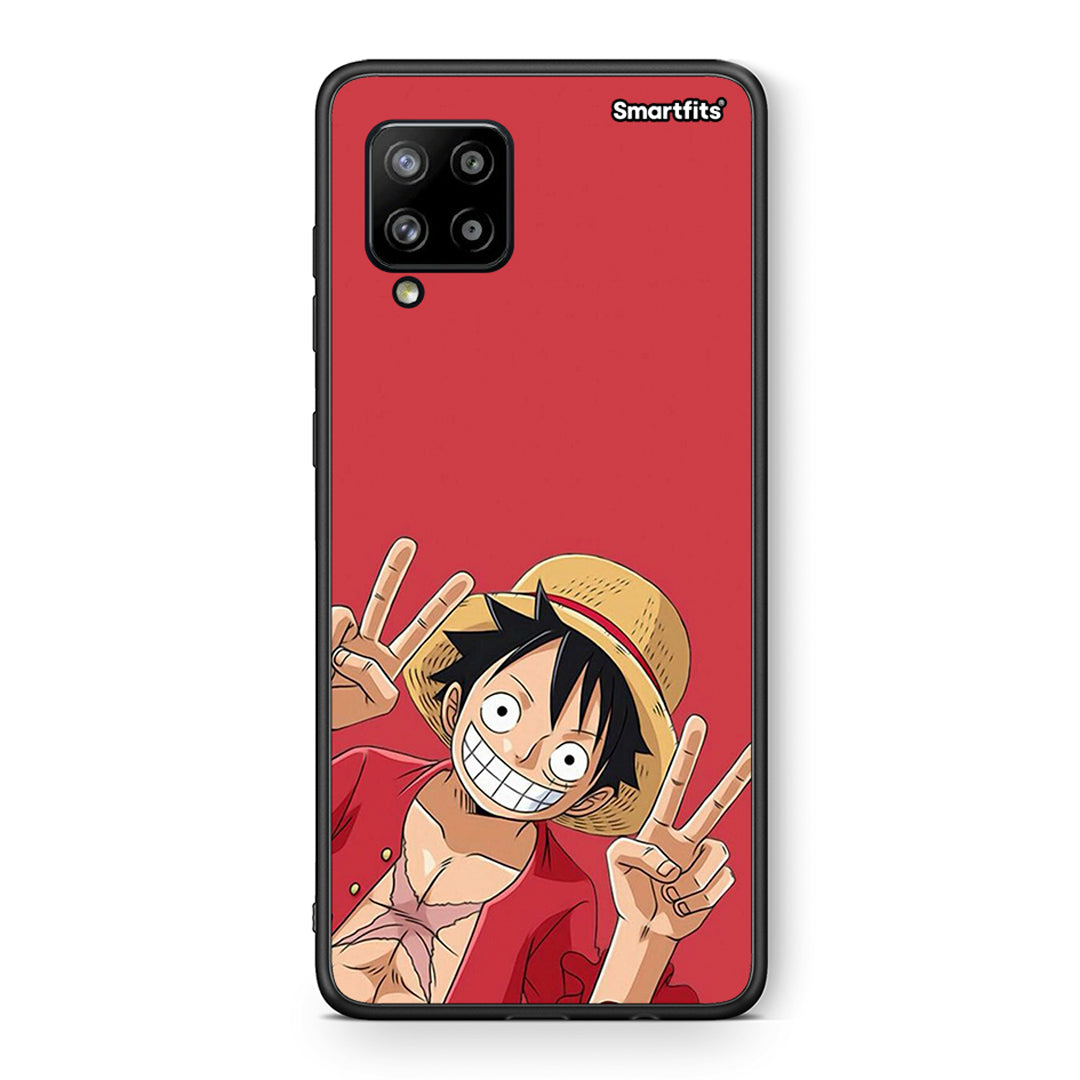 Θήκη Samsung Galaxy A42 Pirate Luffy από τη Smartfits με σχέδιο στο πίσω μέρος και μαύρο περίβλημα | Samsung Galaxy A42 Pirate Luffy case with colorful back and black bezels
