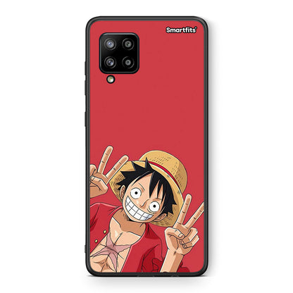 Θήκη Samsung Galaxy A42 Pirate Luffy από τη Smartfits με σχέδιο στο πίσω μέρος και μαύρο περίβλημα | Samsung Galaxy A42 Pirate Luffy case with colorful back and black bezels