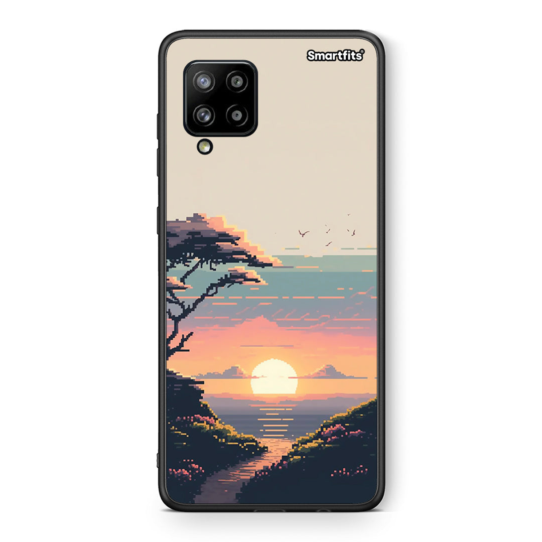 Θήκη Samsung Galaxy A42 Pixel Sunset από τη Smartfits με σχέδιο στο πίσω μέρος και μαύρο περίβλημα | Samsung Galaxy A42 Pixel Sunset case with colorful back and black bezels