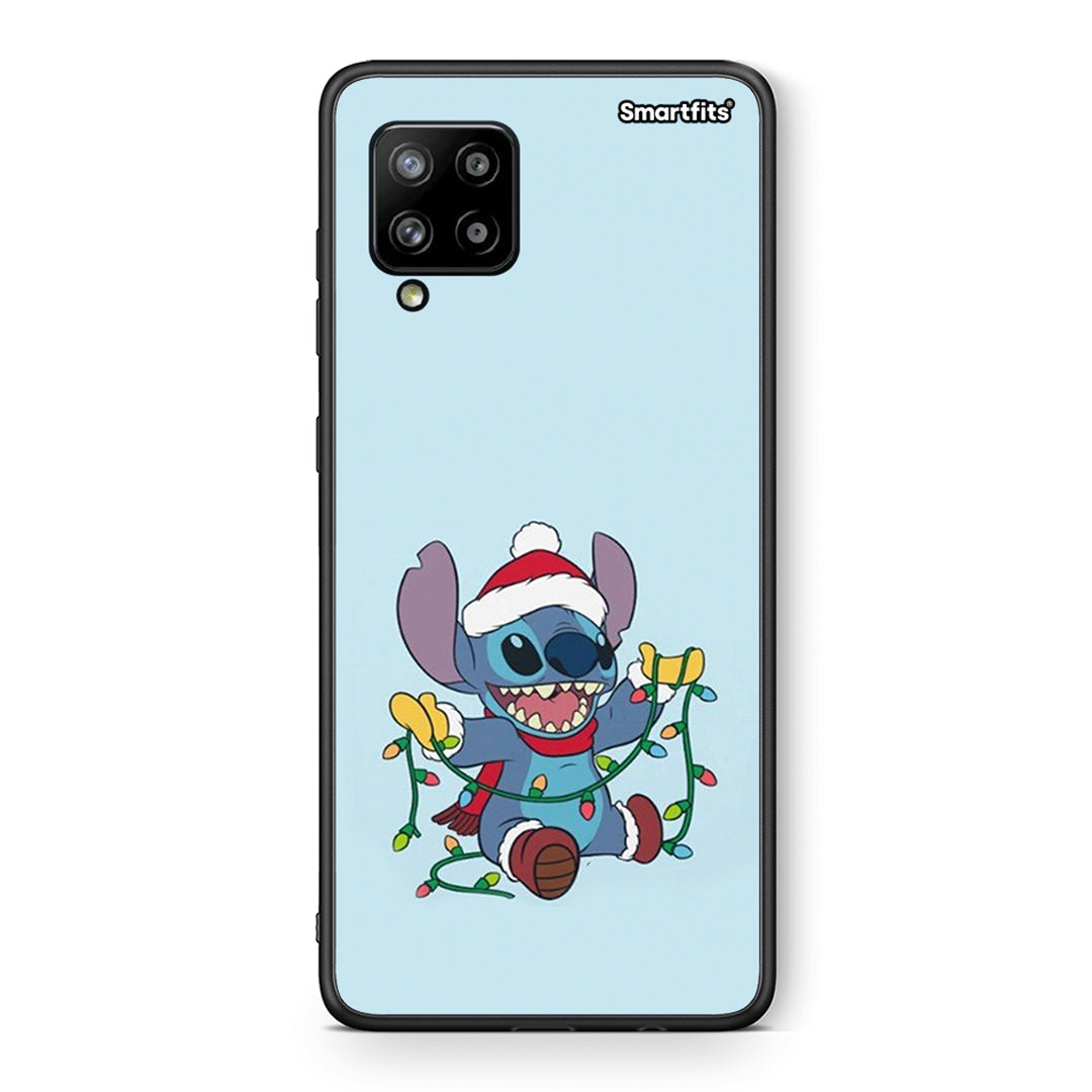 Θήκη Samsung Galaxy A42 Santa Stich από τη Smartfits με σχέδιο στο πίσω μέρος και μαύρο περίβλημα | Samsung Galaxy A42 Santa Stich case with colorful back and black bezels