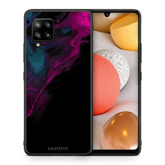 Watercolor Pink Black - Samsung Galaxy A42 θήκη