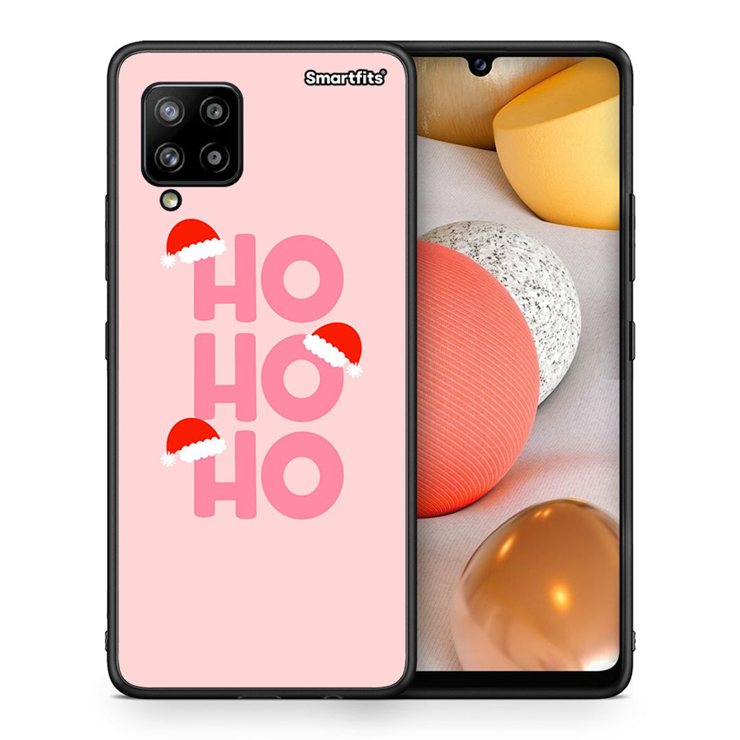 Θήκη Samsung Galaxy A42 Xmas Ho Ho Ho από τη Smartfits με σχέδιο στο πίσω μέρος και μαύρο περίβλημα | Samsung Galaxy A42 Xmas Ho Ho Ho case with colorful back and black bezels