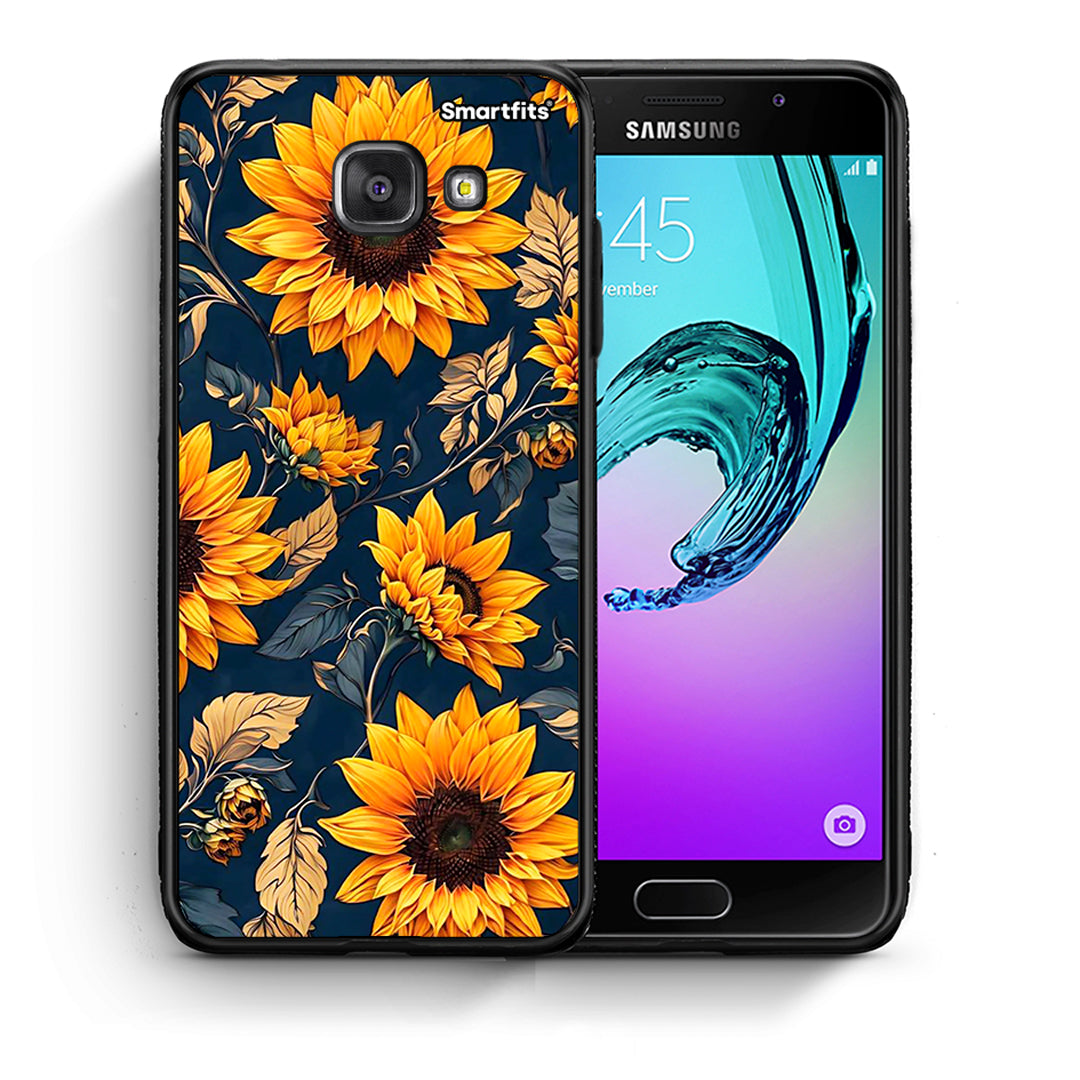 Θήκη Samsung A5 2017 Autumn Sunflowers από τη Smartfits με σχέδιο στο πίσω μέρος και μαύρο περίβλημα | Samsung A5 2017 Autumn Sunflowers case with colorful back and black bezels