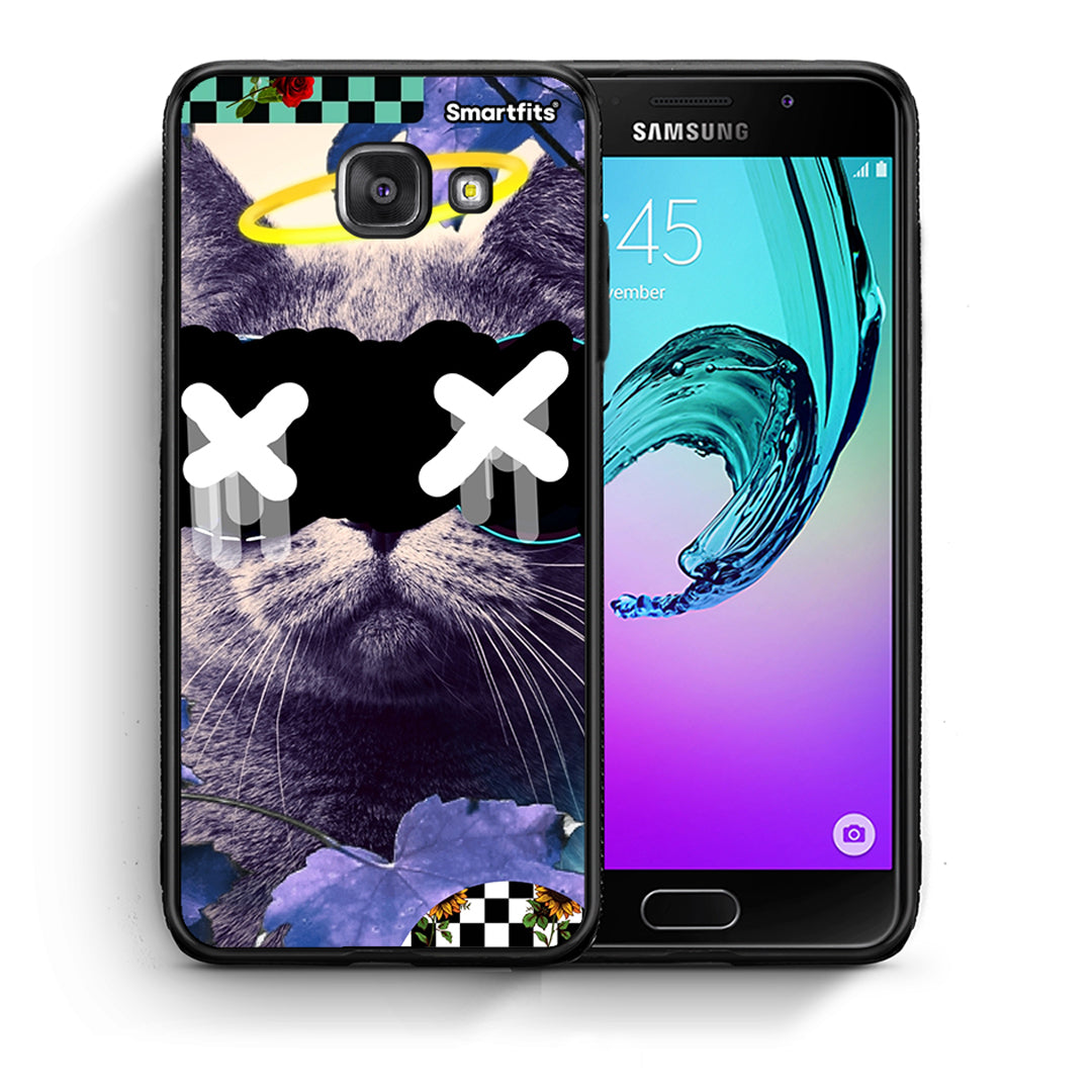 Θήκη Samsung A5 2017 Cat Collage από τη Smartfits με σχέδιο στο πίσω μέρος και μαύρο περίβλημα | Samsung A5 2017 Cat Collage case with colorful back and black bezels