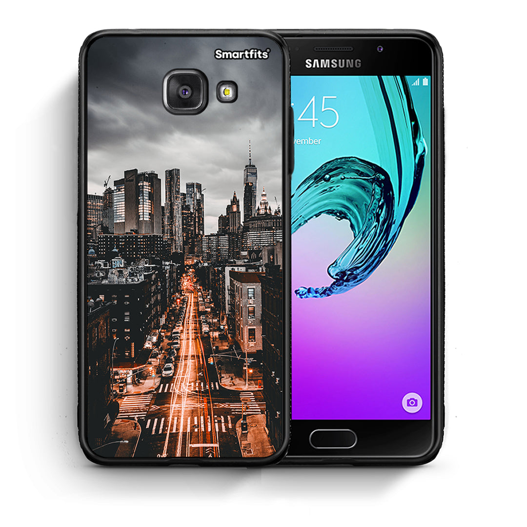 Θήκη Samsung A5 2017 City Lights από τη Smartfits με σχέδιο στο πίσω μέρος και μαύρο περίβλημα | Samsung A5 2017 City Lights case with colorful back and black bezels