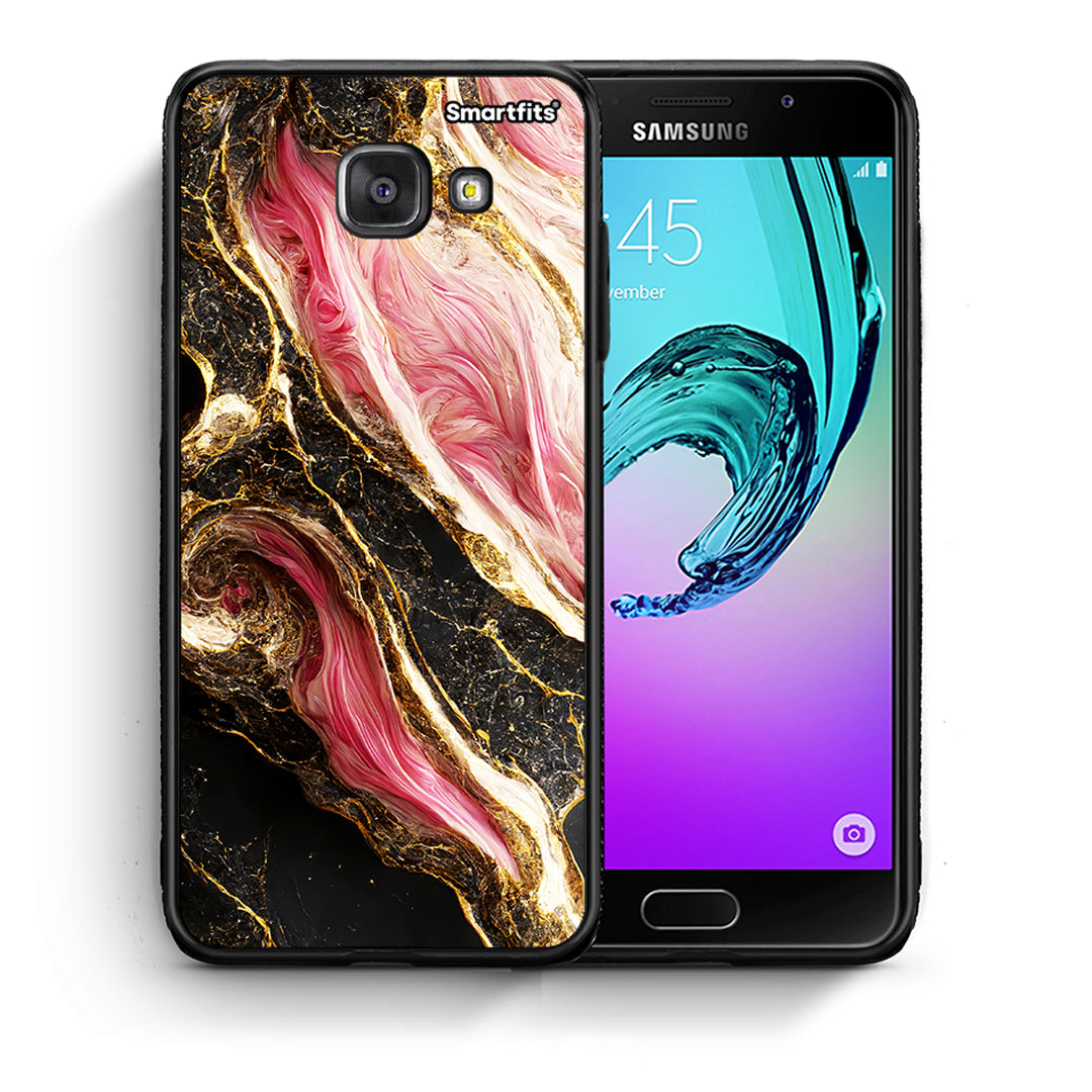 Θήκη Samsung A5 2017 Glamorous Pink Marble από τη Smartfits με σχέδιο στο πίσω μέρος και μαύρο περίβλημα | Samsung A5 2017 Glamorous Pink Marble case with colorful back and black bezels