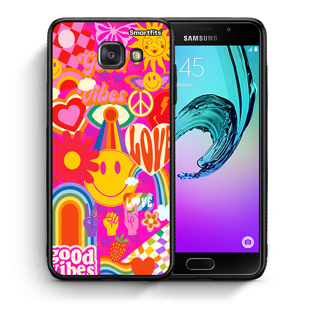 Θήκη Samsung A5 2017 Hippie Love από τη Smartfits με σχέδιο στο πίσω μέρος και μαύρο περίβλημα | Samsung A5 2017 Hippie Love case with colorful back and black bezels