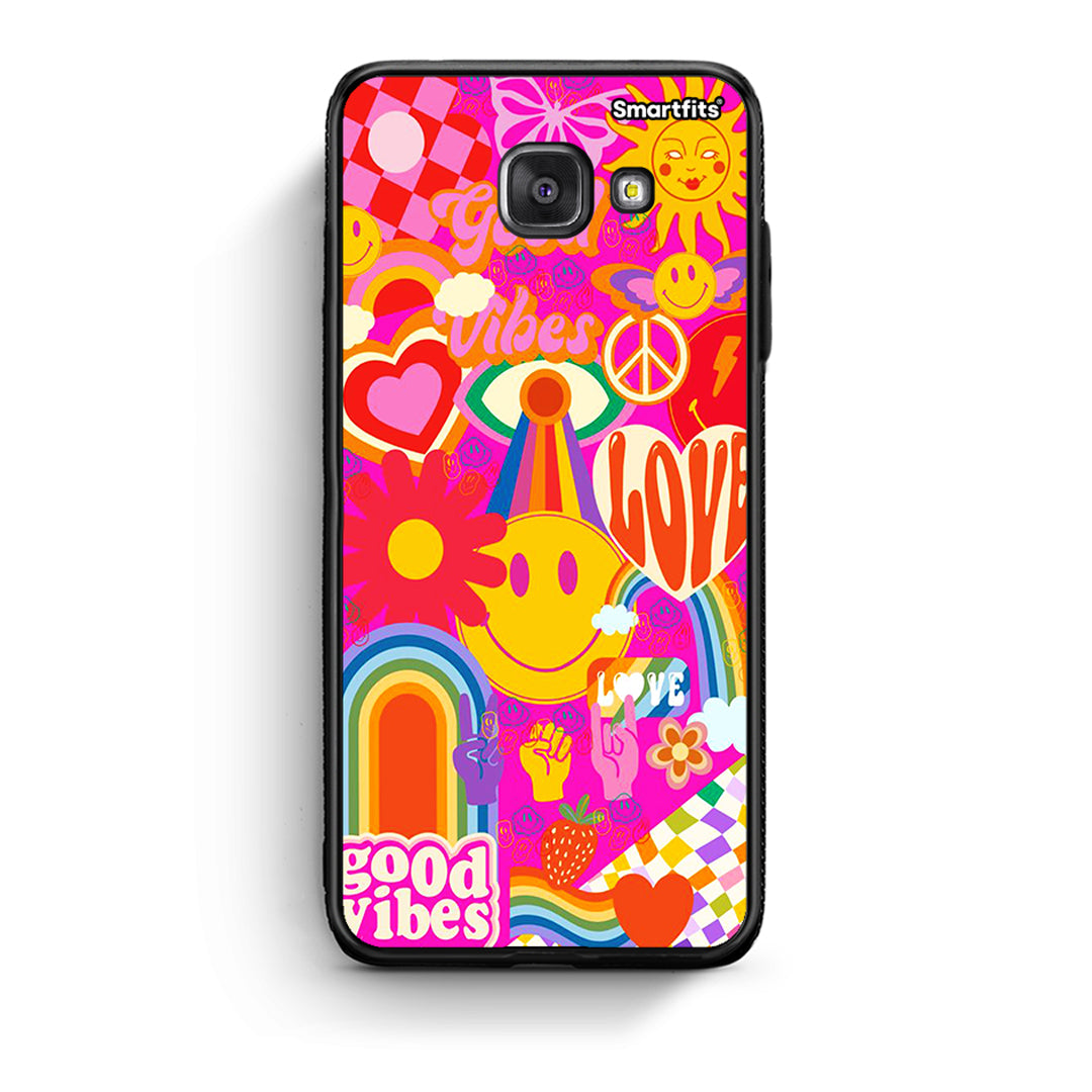 Samsung A5 2017 Hippie Love θήκη από τη Smartfits με σχέδιο στο πίσω μέρος και μαύρο περίβλημα | Smartphone case with colorful back and black bezels by Smartfits