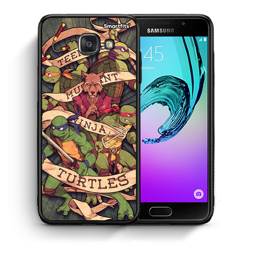 Θήκη Samsung A5 2017 Ninja Turtles από τη Smartfits με σχέδιο στο πίσω μέρος και μαύρο περίβλημα | Samsung A5 2017 Ninja Turtles case with colorful back and black bezels