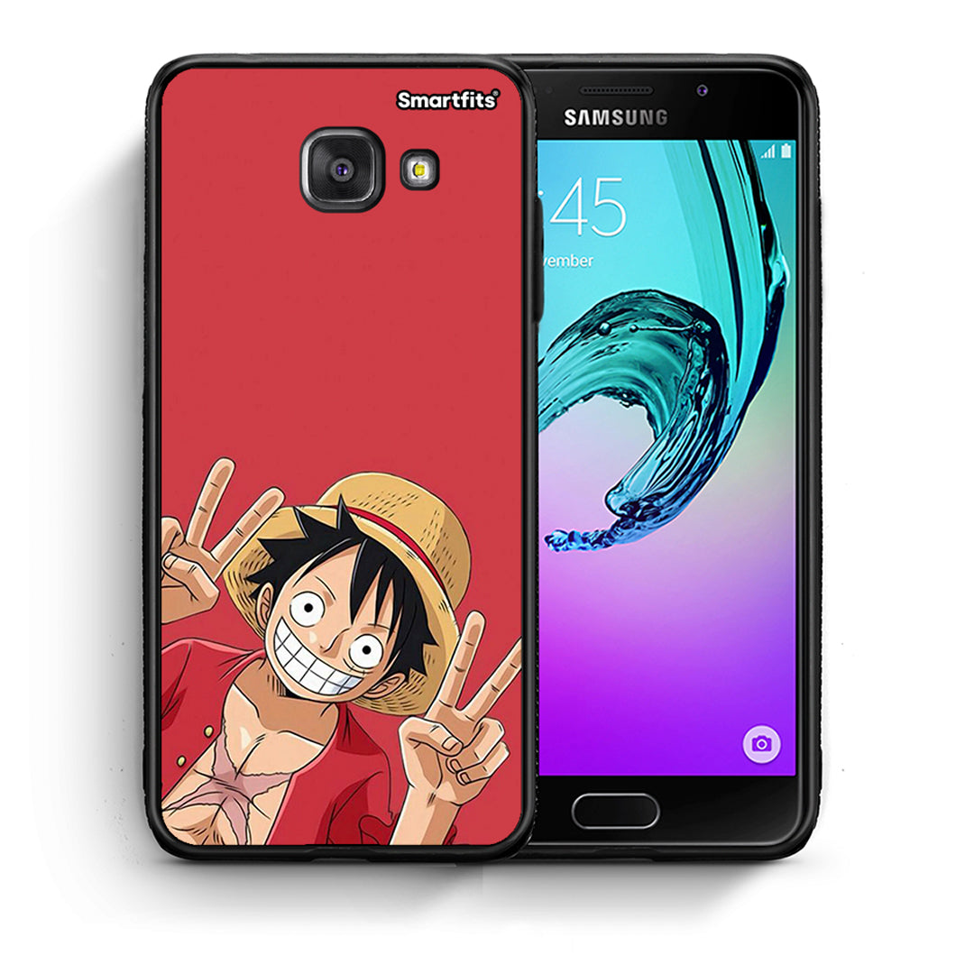 Θήκη Samsung A5 2017 Pirate Luffy από τη Smartfits με σχέδιο στο πίσω μέρος και μαύρο περίβλημα | Samsung A5 2017 Pirate Luffy case with colorful back and black bezels