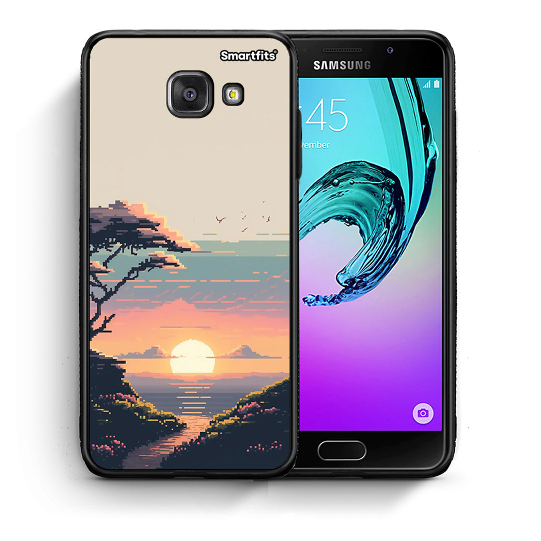 Θήκη Samsung A5 2017 Pixel Sunset από τη Smartfits με σχέδιο στο πίσω μέρος και μαύρο περίβλημα | Samsung A5 2017 Pixel Sunset case with colorful back and black bezels