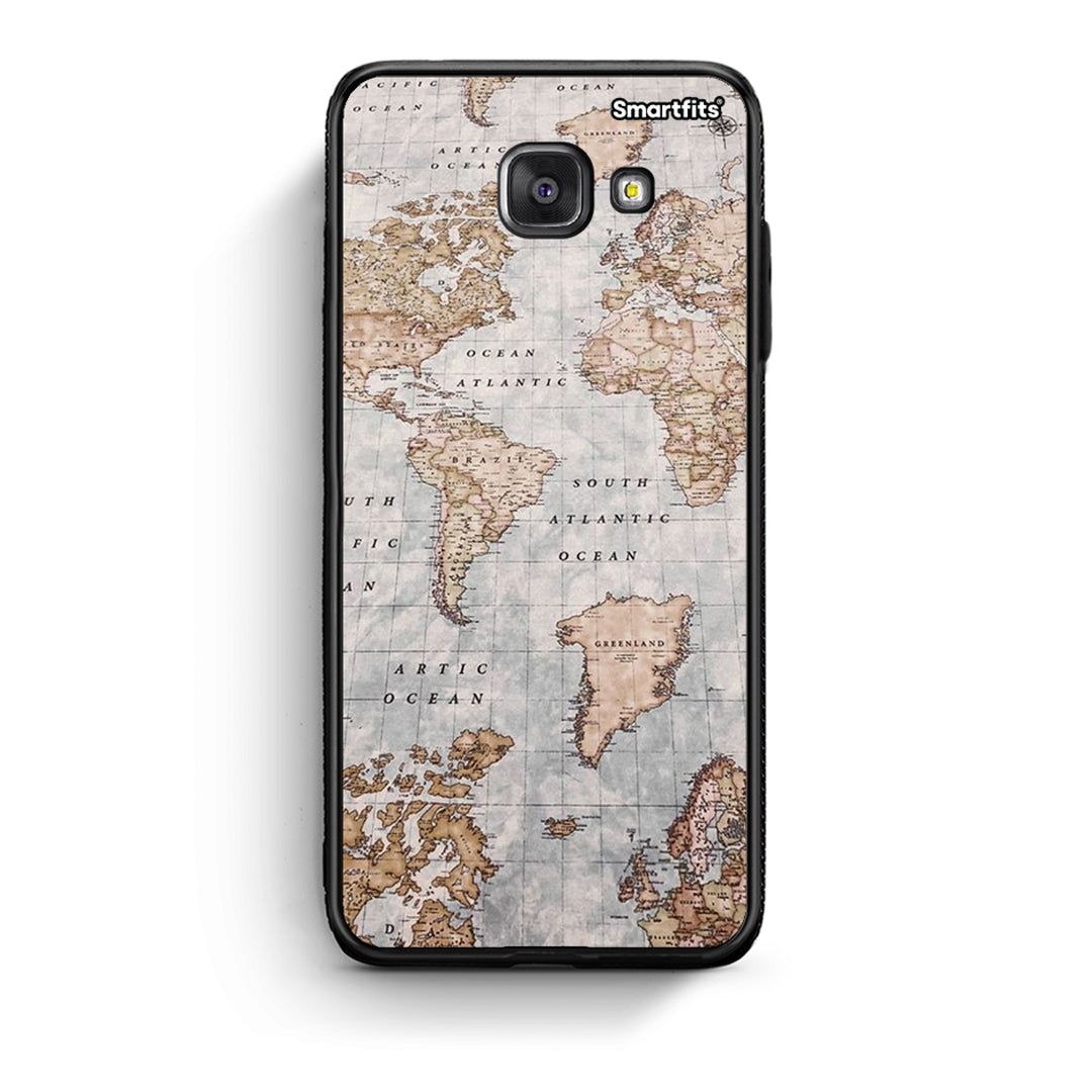 Samsung A5 2017 World Map θήκη από τη Smartfits με σχέδιο στο πίσω μέρος και μαύρο περίβλημα | Smartphone case with colorful back and black bezels by Smartfits