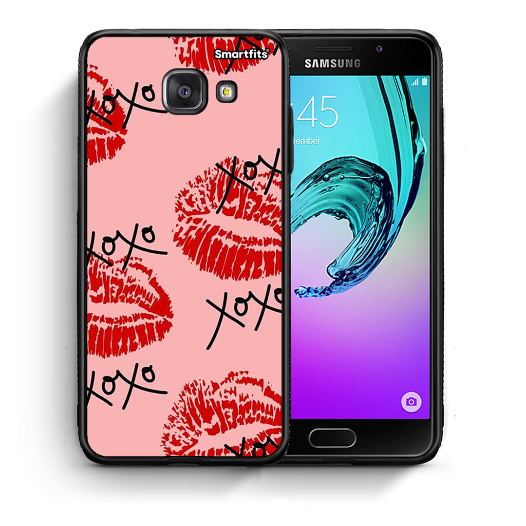 Θήκη Samsung A5 2017 XOXO Lips από τη Smartfits με σχέδιο στο πίσω μέρος και μαύρο περίβλημα | Samsung A5 2017 XOXO Lips case with colorful back and black bezels