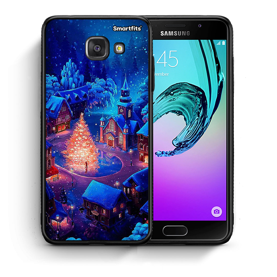 Θήκη Samsung A5 2017 Xmas Village από τη Smartfits με σχέδιο στο πίσω μέρος και μαύρο περίβλημα | Samsung A5 2017 Xmas Village case with colorful back and black bezels