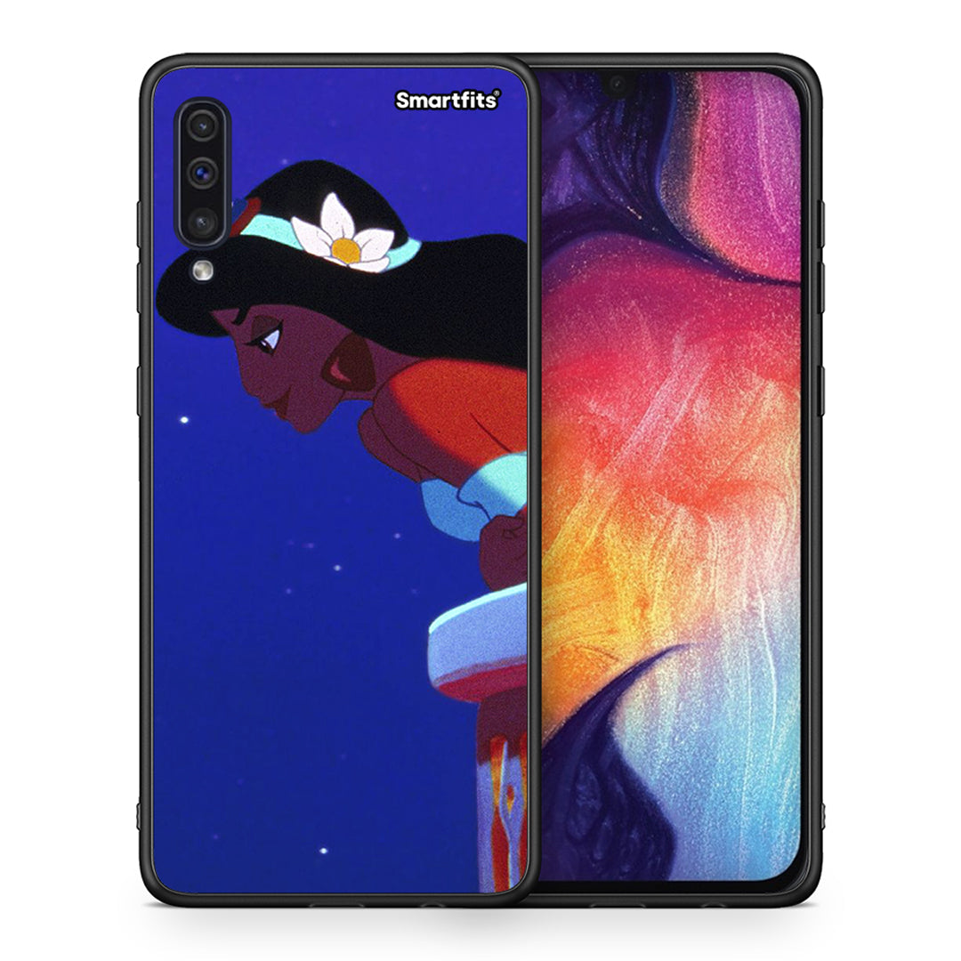 Θήκη Samsung A50/A30s Alladin And Jasmine Love 2 από τη Smartfits με σχέδιο στο πίσω μέρος και μαύρο περίβλημα | Samsung A50/A30s Alladin And Jasmine Love 2 case with colorful back and black bezels