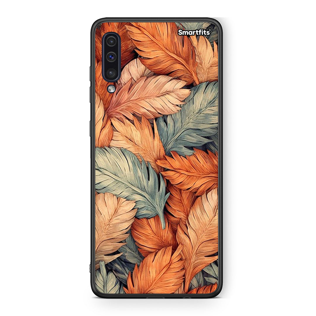 samsung a50 Autumn Leaves Θήκη από τη Smartfits με σχέδιο στο πίσω μέρος και μαύρο περίβλημα | Smartphone case with colorful back and black bezels by Smartfits