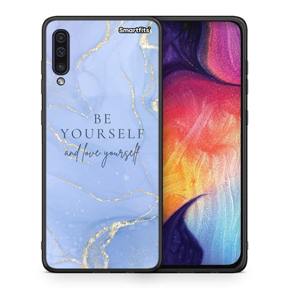 Θήκη Samsung A50/A30s Be Yourself από τη Smartfits με σχέδιο στο πίσω μέρος και μαύρο περίβλημα | Samsung A50/A30s Be Yourself case with colorful back and black bezels
