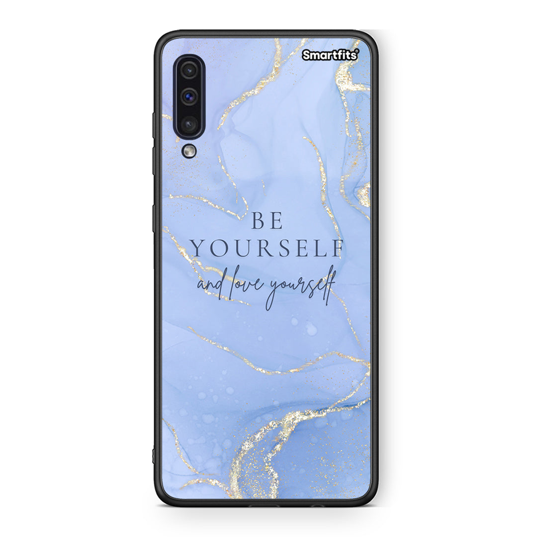 samsung a50 Be Yourself θήκη από τη Smartfits με σχέδιο στο πίσω μέρος και μαύρο περίβλημα | Smartphone case with colorful back and black bezels by Smartfits