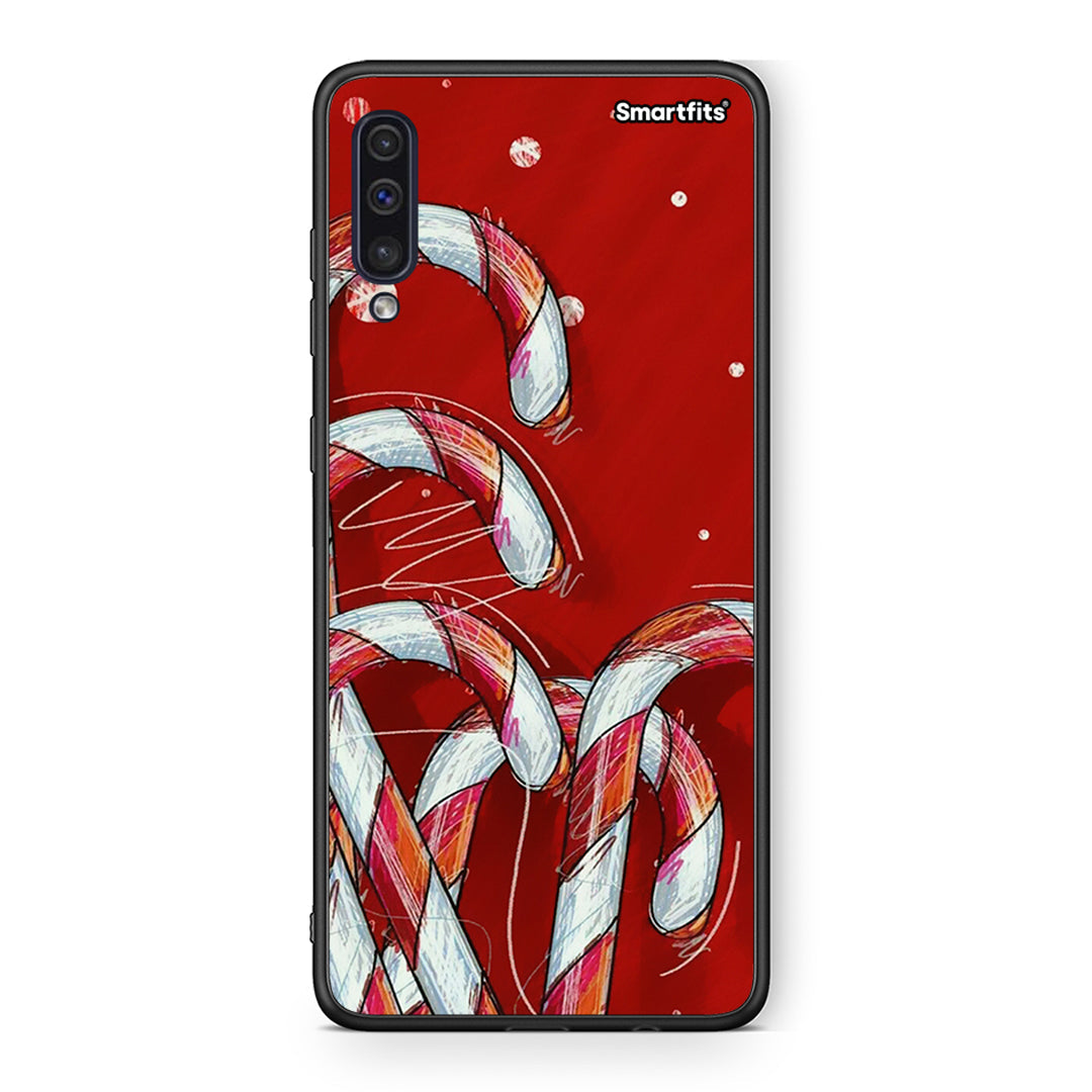 samsung a50 Candy Cane θήκη από τη Smartfits με σχέδιο στο πίσω μέρος και μαύρο περίβλημα | Smartphone case with colorful back and black bezels by Smartfits
