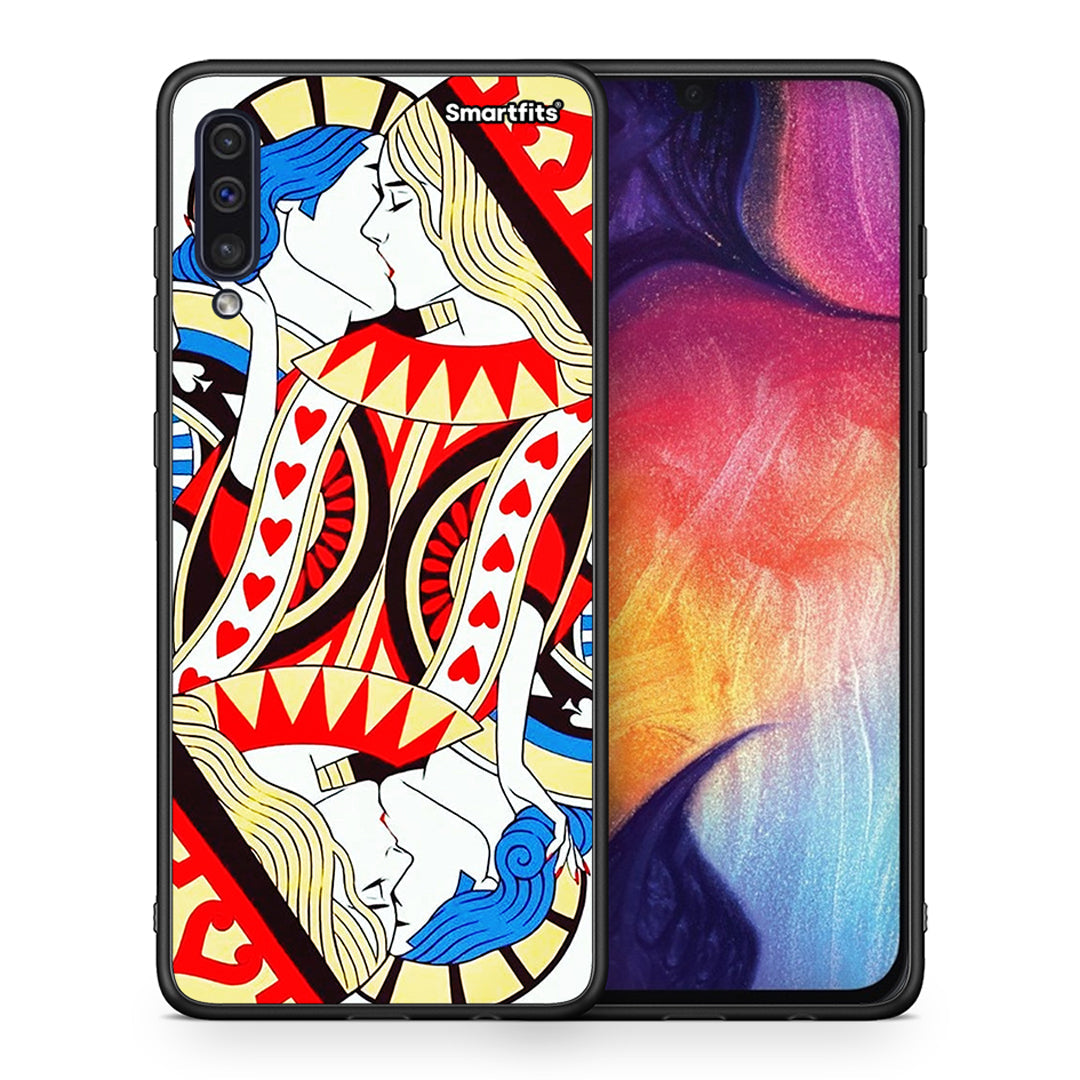Θήκη Samsung A50/A30s Card Love από τη Smartfits με σχέδιο στο πίσω μέρος και μαύρο περίβλημα | Samsung A50/A30s Card Love case with colorful back and black bezels