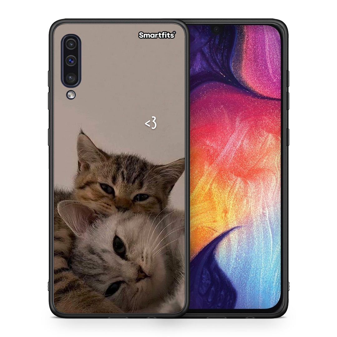 Θήκη Samsung A50 / A30s Cats In Love από τη Smartfits με σχέδιο στο πίσω μέρος και μαύρο περίβλημα | Samsung A50 / A30s Cats In Love case with colorful back and black bezels