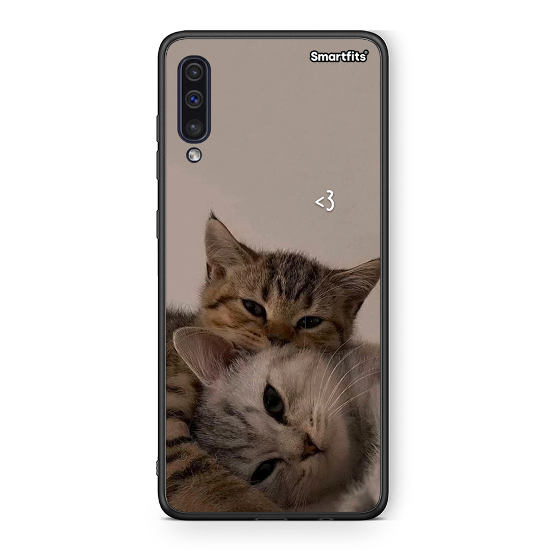 samsung a50 Cats In Love Θήκη από τη Smartfits με σχέδιο στο πίσω μέρος και μαύρο περίβλημα | Smartphone case with colorful back and black bezels by Smartfits