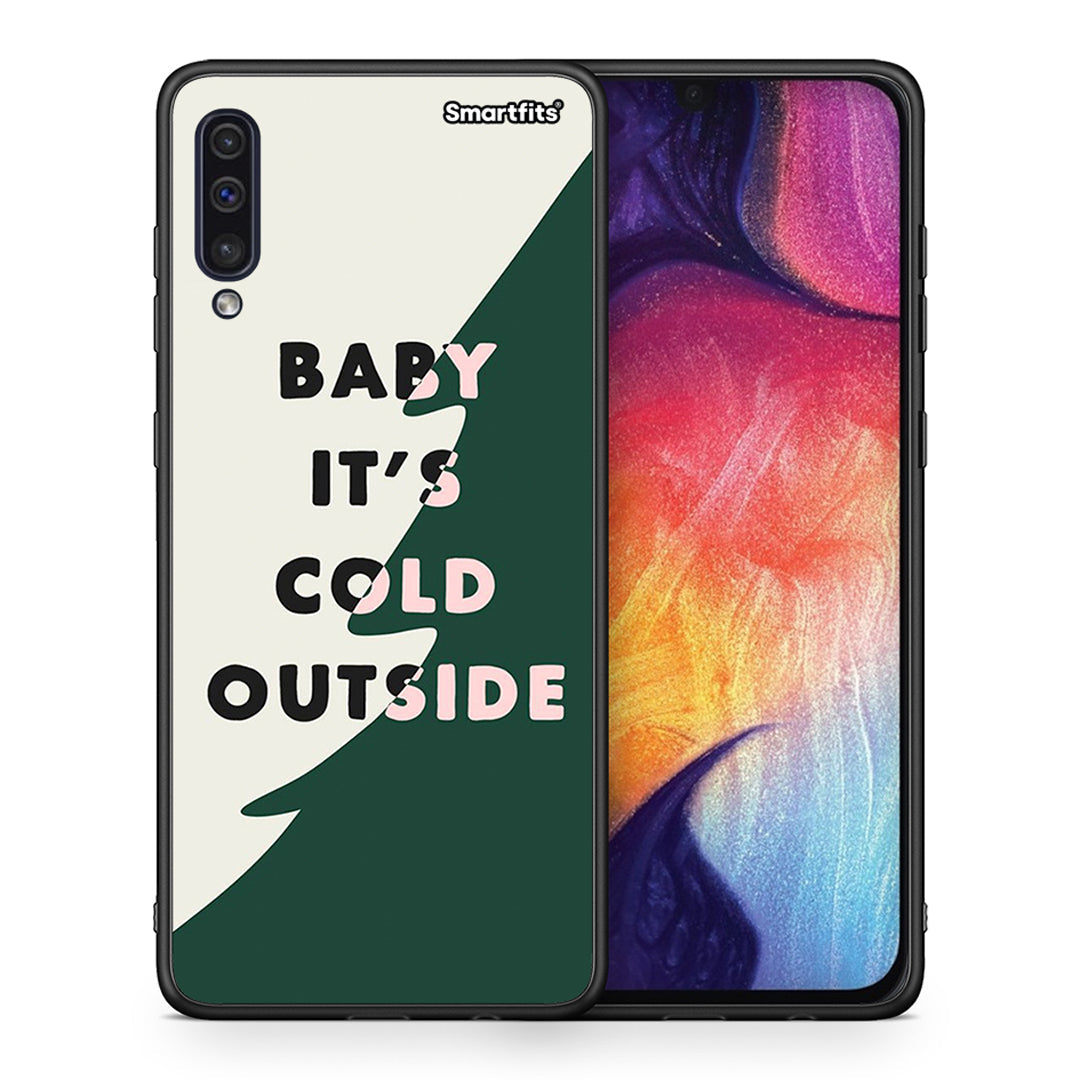 Θήκη Samsung A50/A30s Cold Outside από τη Smartfits με σχέδιο στο πίσω μέρος και μαύρο περίβλημα | Samsung A50/A30s Cold Outside case with colorful back and black bezels