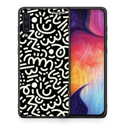 Θήκη Samsung A50 / A30s Doodle Art από τη Smartfits με σχέδιο στο πίσω μέρος και μαύρο περίβλημα | Samsung A50 / A30s Doodle Art case with colorful back and black bezels